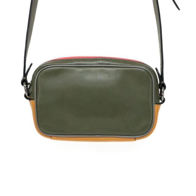 コーチ職 COACH ミニ 境界線 ダブル 車寄せ 差し交わす上半身 ウィズ コーチ職 継ぎ切れ スムース カーフレザー 5798 ショルダーバッグ 差し交わす上半身 曲がった掛け 肩かけ 写真器御徒面子 ポシェット メンズ レディース ユニ一発やる オリーブ (カーキ) / オレンジ色 中古 max14006