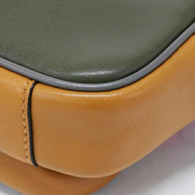 コーチ職 COACH ミニ 境界線 ダブル 車寄せ 差し交わす上半身 ウィズ コーチ職 継ぎ切れ スムース カーフレザー 5798 ショルダーバッグ 差し交わす上半身 曲がった掛け 肩かけ 写真器御徒面子 ポシェット メンズ レディース ユニ一発やる オリーブ (カーキ) / オレンジ色 中古 max14006