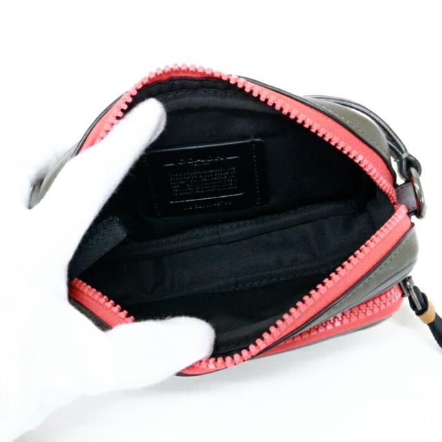 コーチ職 COACH ミニ 境界線 ダブル 車寄せ 差し交わす上半身 ウィズ コーチ職 継ぎ切れ スムース カーフレザー 5798 ショルダーバッグ 差し交わす上半身 曲がった掛け 肩かけ 写真器御徒面子 ポシェット メンズ レディース ユニ一発やる オリーブ (カーキ) / オレンジ色 中古 max14006
