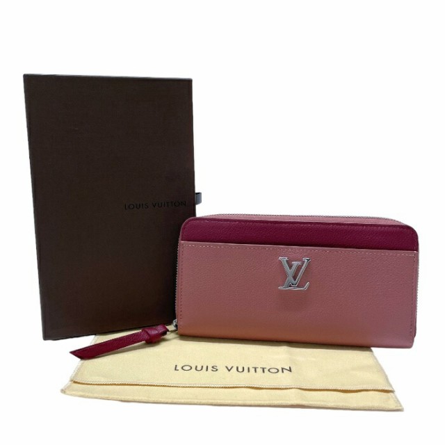 【SAランク】 ルイヴィトン LOUIS VUITTON ジッピー ロックミー レザー バイカラー M62949 長財布 ラウンドファスナー ロングウォレット レディース ローズプドワール / リドゥヴァン (ピンク) 美品 中古 tklv169