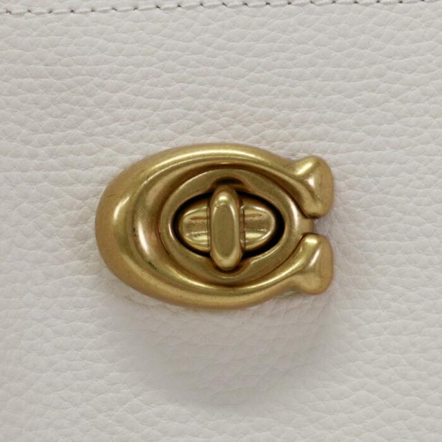 コーチ COACH ウィロウ トート カラーブロック ポリッシュド ペブル レザー C0691 トートバッグ 肩掛け ハンドバッグ ビジネスバッグ レディース チョークマルチ (アイボリー / ベージュ) / ブラス (ブラウン) 中古 mba15020_7