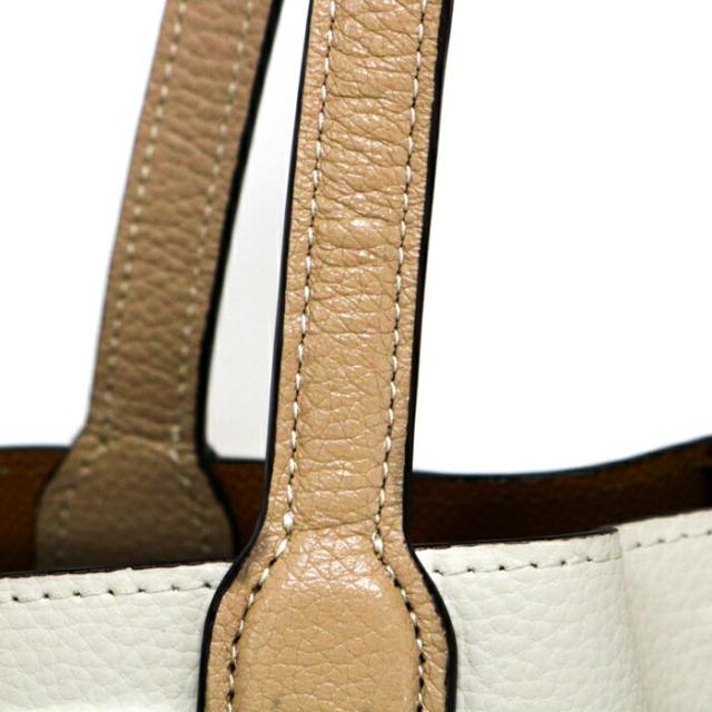 コーチ COACH ウィロウ トート カラーブロック ポリッシュド ペブル レザー C0691 トートバッグ 肩掛け ハンドバッグ ビジネスバッグ レディース チョークマルチ (アイボリー / ベージュ) / ブラス (ブラウン) 中古 mba15020_8
