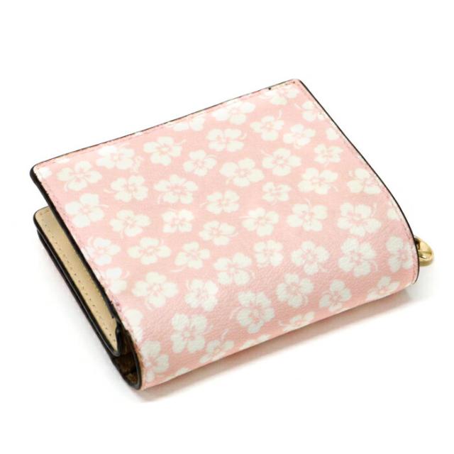 コーチ COACH スナップ ウォレット ウィズ グラフィック ディッチー PVC / スムース レザー フローラルプリント / 花柄 CA782 二つ折り財布 ラウンドファスナー ミディアムウォレット コインケース Cチャーム レディース ピンク / ホワイト 中古 mba22023_2