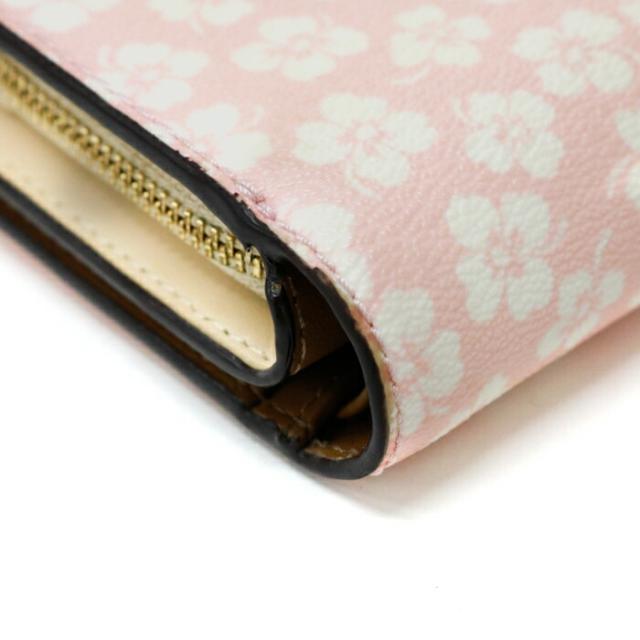 コーチ COACH スナップ ウォレット ウィズ グラフィック ディッチー PVC / スムース レザー フローラルプリント / 花柄 CA782 二つ折り財布 ラウンドファスナー ミディアムウォレット コインケース Cチャーム レディース ピンク / ホワイト 中古 mba22023_3