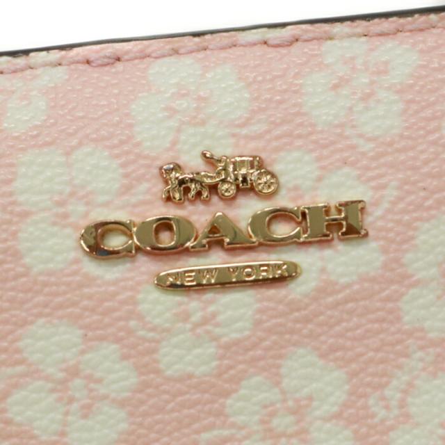 コーチ COACH スナップ ウォレット ウィズ グラフィック ディッチー PVC / スムース レザー フローラルプリント / 花柄 CA782 二つ折り財布 ラウンドファスナー ミディアムウォレット コインケース Cチャーム レディース ピンク / ホワイト 中古 mba22023_6