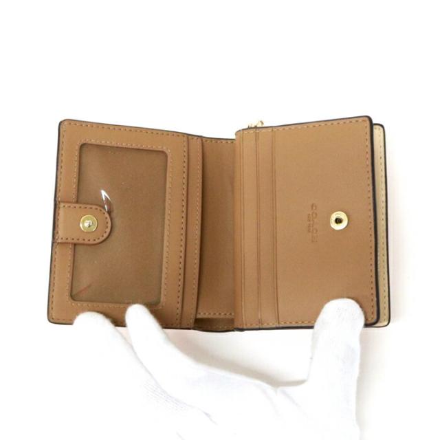 コーチ COACH スナップ ウォレット ウィズ グラフィック ディッチー PVC / スムース レザー フローラルプリント / 花柄 CA782 二つ折り財布 ラウンドファスナー ミディアムウォレット コインケース Cチャーム レディース ピンク / ホワイト 中古 mba22023_8