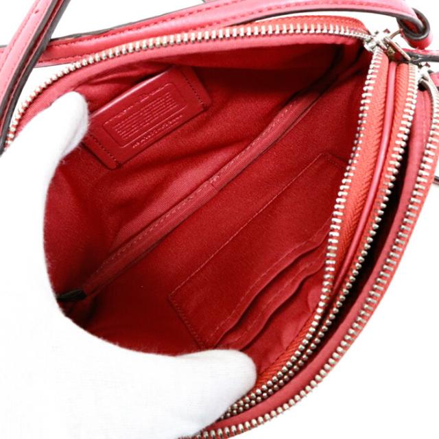 コーチ COACH ショルダーバッグ PVC レザー シグネチャー F73446 パックマン コラボ カメラバッグ クロスボディ 斜め掛け 肩掛け ポシェット ポーチ ショルダーウォレット レディース メンズ ベージュ / レッド 美品 中古 mba28013_10