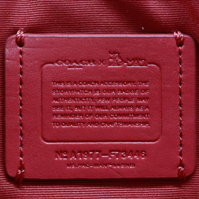 コーチ COACH ショルダーバッグ PVC レザー シグネチャー F73446 パックマン コラボ カメラバッグ クロスボディ 斜め掛け 肩掛け ポシェット ポーチ ショルダーウォレット レディース メンズ ベージュ / レッド 美品 中古 mba28013_8