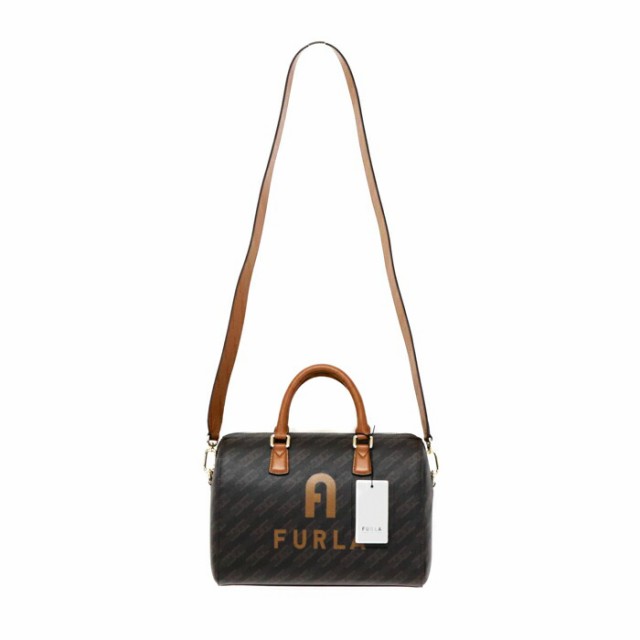 フルラ FURLA ヴァーシティ スタイル 2WAYバッグ PVC / レザー ロゴ WB00921BX16710054S ハンドバッグ 手提げかばん ミニボストン レディース カフェ (ブラウン) 新品同様 中古 mba31003の通販は