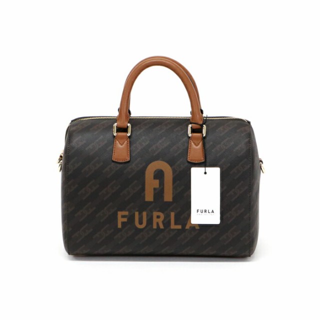 フルラ FURLA ヴァーシティ スタイル 2WAYバッグ PVC / レザー ロゴ WB00921BX16710054S ハンドバッグ 手提げかばん ミニボストン レディース カフェ (ブラウン) 新品同様 中古 mba31003の通販は