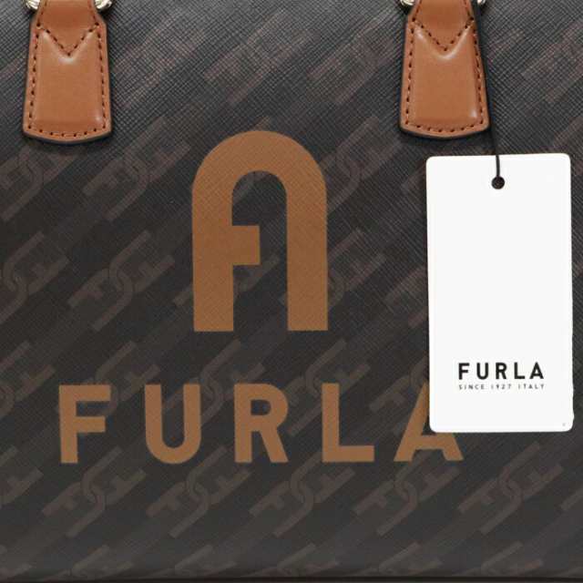 フルラ FURLA ヴァーシティ スタイル 2WAYバッグ PVC / レザー ロゴ WB00921BX16710054S ハンドバッグ 手提げかばん ミニボストン レディース カフェ (ブラウン) 新品同様 中古 mba31003の通販は