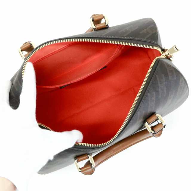 フルラ FURLA ヴァーシティ スタイル 2WAYバッグ PVC / レザー ロゴ WB00921BX16710054S ハンドバッグ 手提げかばん ミニボストン レディース カフェ (ブラウン) 新品同様 中古 mba31003の通販は
