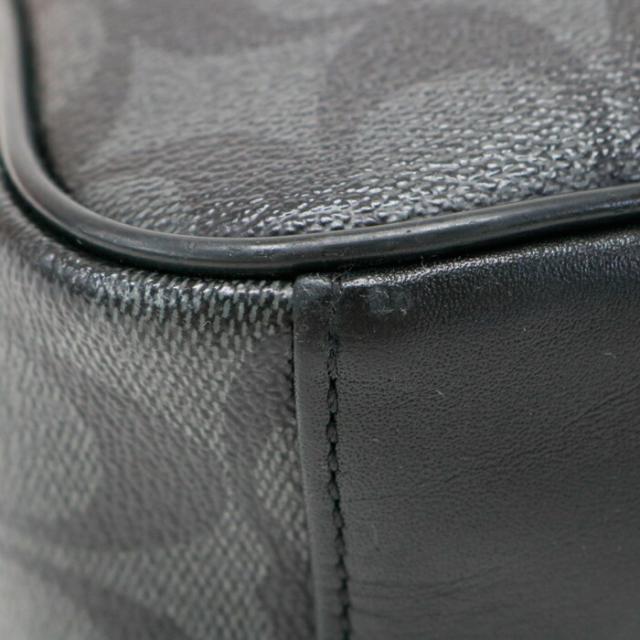 コーチ職 COACH ヒューストン 飛翔御徒面子 PVC / なめし革 名書き F71764 ショルダーバッグ 差し交わす上半身 曲がった掛け 肩かけ ポシェット メンズ 薄墨色 / 黒いこと 中古 mbb05006