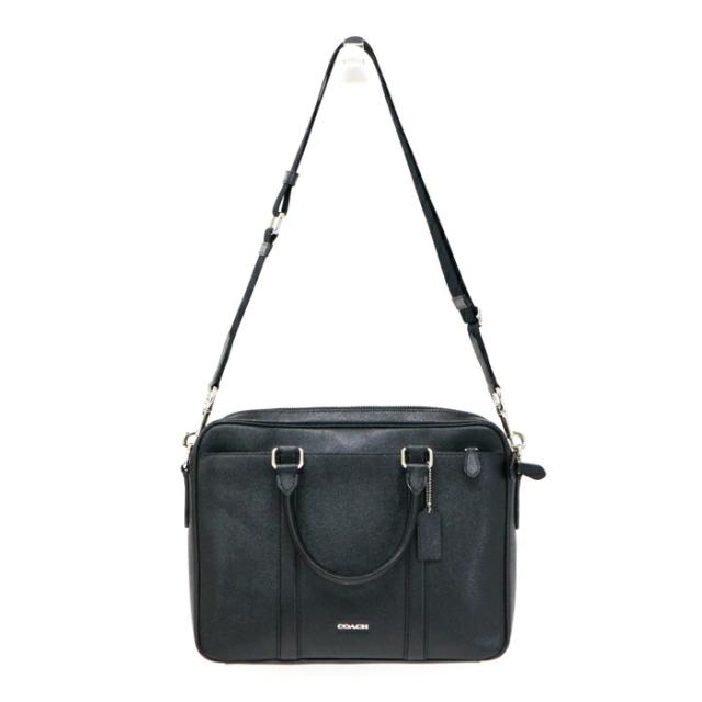 コーチ COACH ブリーフケース レザー F59056 ビジネスバッグ 書類かばん 2WAYバッグ 肩掛け 斜め掛け メンズ ブラック 中古 mbc01014_1