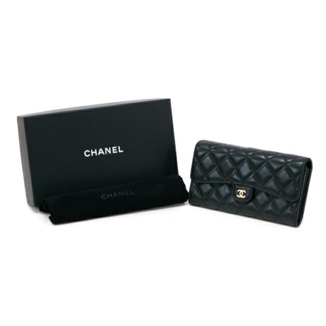 ABランク】 シャネル CHANEL マトラッセ クラシック ロング フラップ  