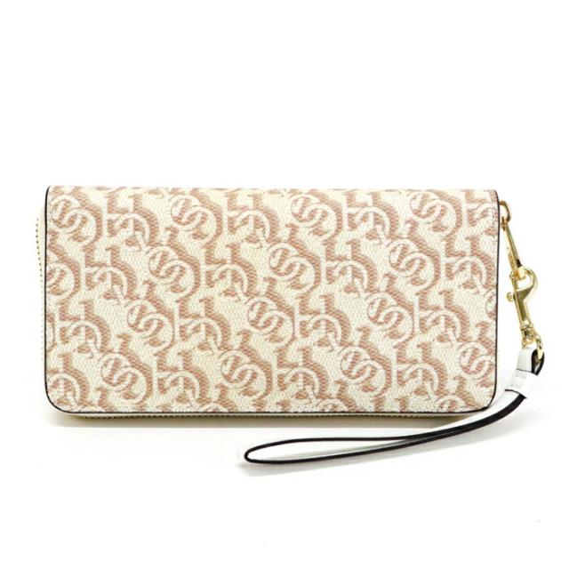 COACH コーチ 長財布 レザー ストラップ トープ ベージュ