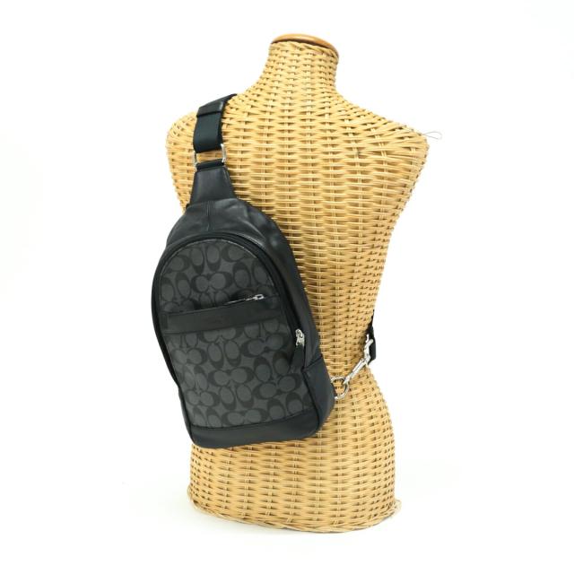 COACHバッグ F54787 ボディーバッグ メンズショルダーバッグ COACH クロスボディバッグ ブラック レザー 良品コーチ ボディバッグ