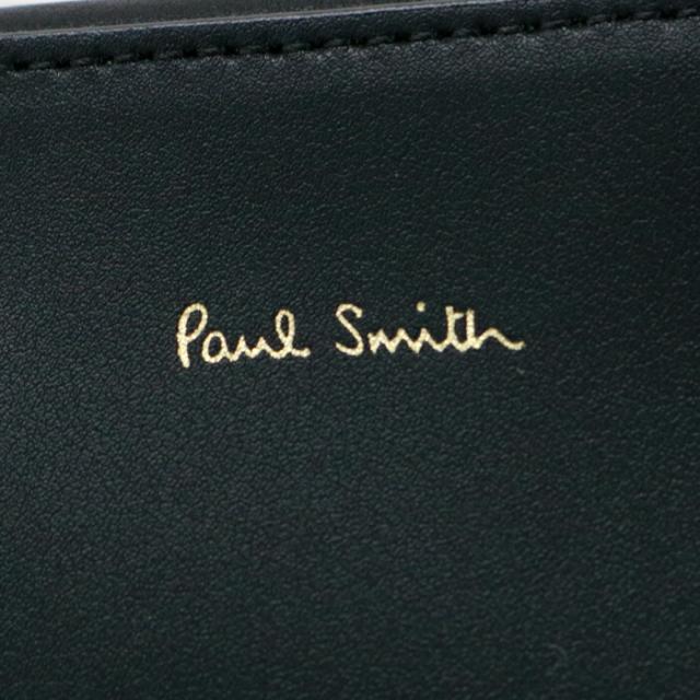 Paul Smith トートバッグ スワールトリム レザー ブラック ストライプ