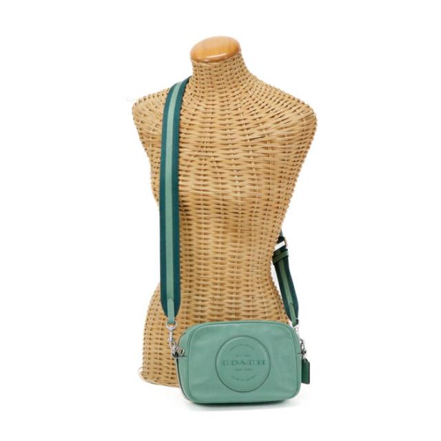【ABランク】 コーチ COACH デンプシー カメラ バッグ ウィズ パッチ ペブルド レザー C2828 ショルダーバッグ クロスボディ 斜め掛け 肩掛け ポシェット ミニバッグ レディース メンズ ウォッシュドグリーン (グリーン) 中古 mbf16003