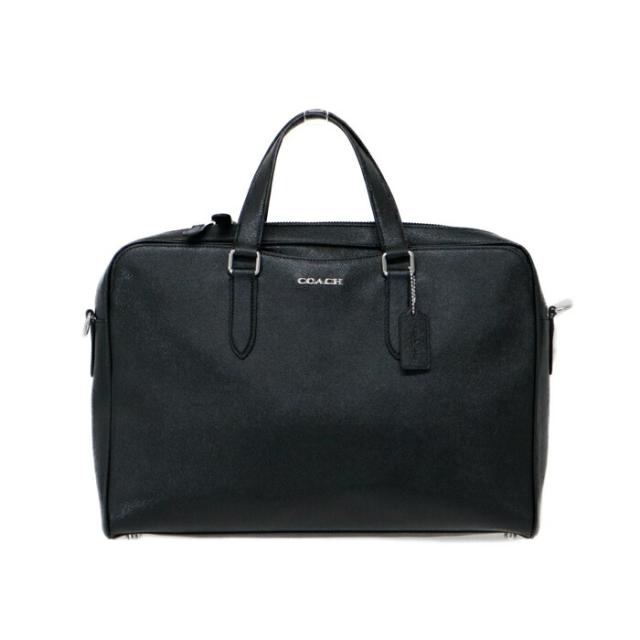 【ABランク】 コーチ COACH グラハム ストラクチャード ブリーフ クロスグレイン レザー C8173 ビジネスバッグ ビジネストート 書類かばん ブリーフケース 2WAYバッグ 肩掛け メンズ レディース ブラック / ニッケル (シルバー) 中古 mbf16028_2