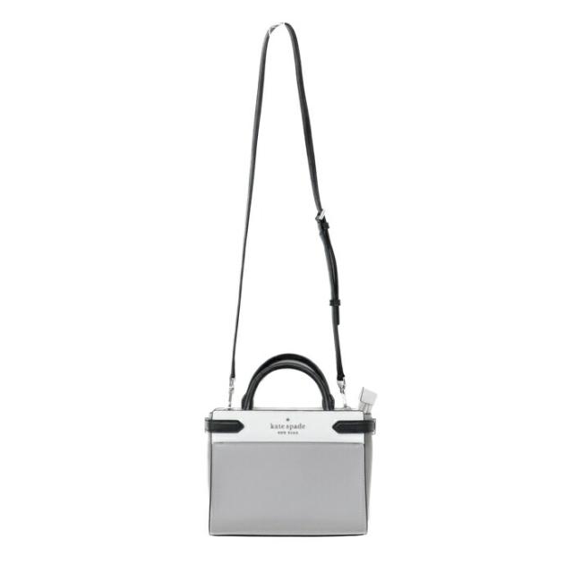 【Aランク】 ケイトスペード Kate Spade ステイシー カラーブロック スモール サッチェル PVC / レザー WKRU7100 ハンドバッグ 手提げかばん 2WAYバッグ クロスボディ 斜め掛け 肩掛け レディース グレー / ホワイト / ブラック 美品 中古 mbf30011の通販は