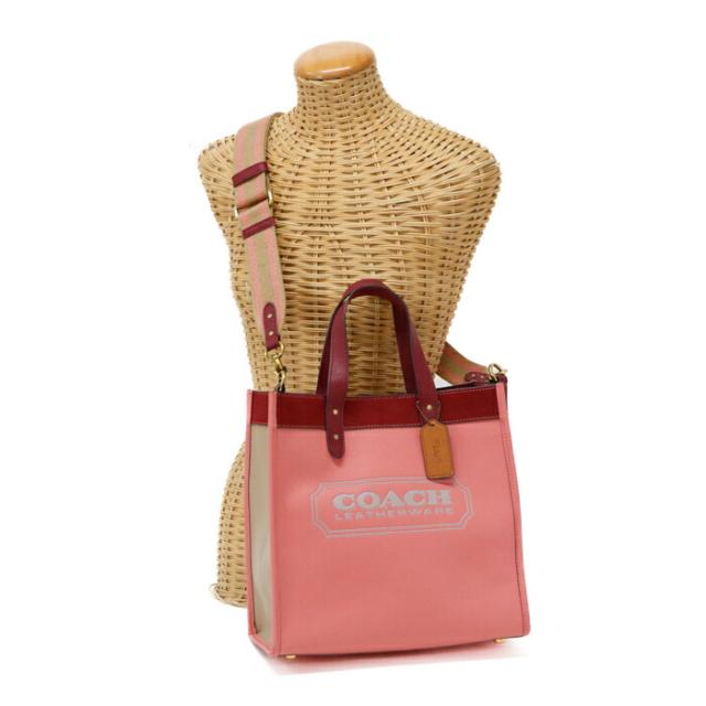 【ABランク】 コーチ COACH フィールド トート カラーブロック ウィズ コーチ バッジ ポリッシュド レザー / スエード C1093 トートバッグ 2WAYバッグ ショルダーバッグ ハンドバッグ 手提げかばん レディース ピンク / ワインレッド 中古 mbf30013の通販は