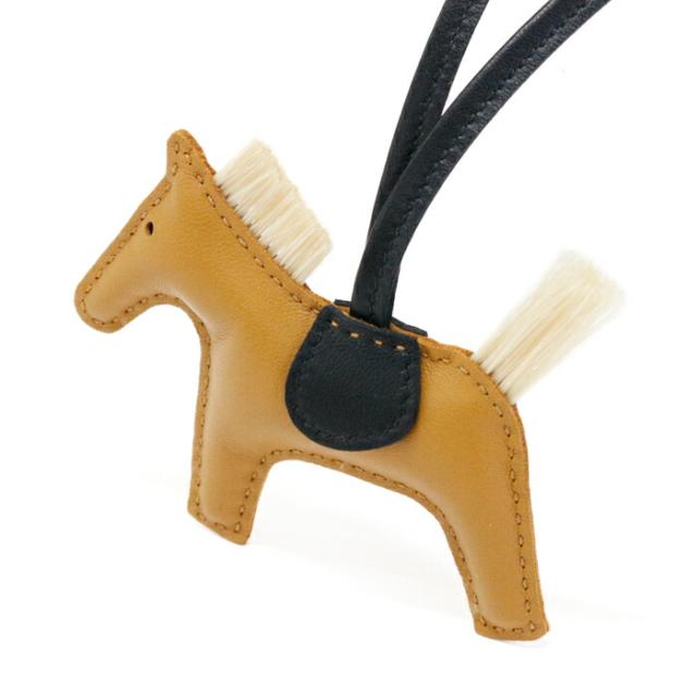 【Sランク】 エルメス HERMES ロデオ PM パンク アニョーミロ (ラムスキン) レザー / クリンドシュヴァル (馬毛) B刻印 2023年 ロデオチャーム バッグチャーム バッグアクセサリー レディース メンズ セサミ (ベージュ) /ノワール (ブラック) 新品同様 中古 mbg15004_3