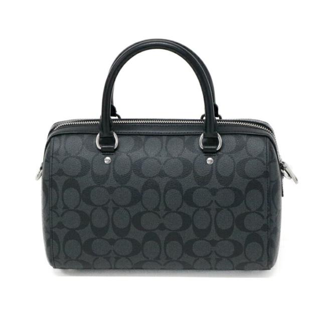 【Aランク】 コーチ COACH ローアン サッチェル シグネチャー キャンバス PVC / スムース レザー 83607 ハンドバッグ 手提げかばん ミニ ボストンバッグ レディース グラファイト (グレー) / ブラック 美品 中古 mbg18006の通販は