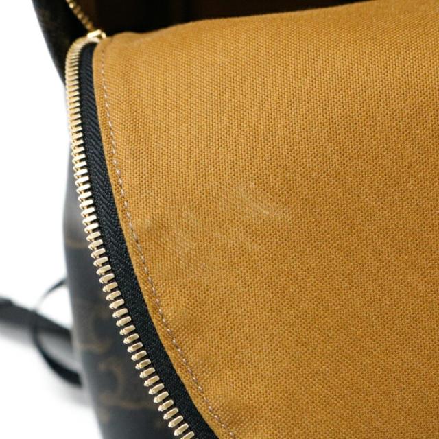 【ABランク】 セリーヌ CELINE ミディアム バックパック トリオンフキャンバス / カーフスキン (PVC / レザー) 188382BOV リュック デイパック レディース メンズ ブラック / ブラウン 中古 mbh01002_10