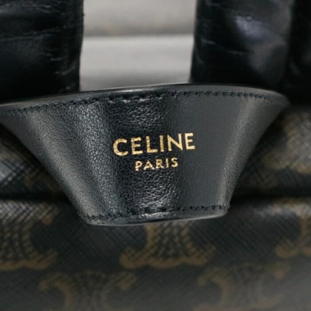 【ABランク】 セリーヌ CELINE ミディアム バックパック トリオンフキャンバス / カーフスキン (PVC / レザー) 188382BOV リュック デイパック レディース メンズ ブラック / ブラウン 中古 mbh01002_6