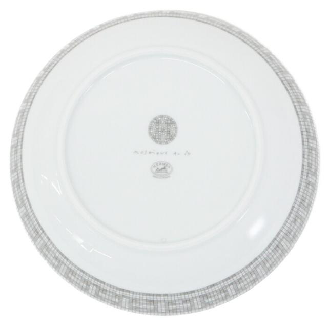【SAランク】 エルメス HERMES シリアルプレート モザイク ヴァンキャトル 24 ポーセリン (陶磁器) スープ皿 中皿 プレートボウル 食器 H柄 メンズ レディース グレー / ホワイト / プラチナ 正規品 極美品 中古 mbh25011