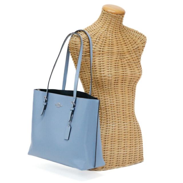 【ABランク】 コーチ COACH モリー トート ペブル レザー 1671 トートバッグ 肩掛け ハンドバッグ 手提げかばん レディース ライトブルー / イエロー 正規品 中古 mbh27001