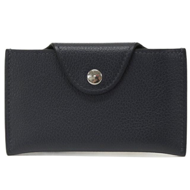 【Aランク】 エルメス HERMES イリアード カードケース エバーカラー (レザー) SV金具 B刻印 2023年 カードホルダー パスケース カード入れ ケース ミニ財布 メンズ レディース ブルーニュイ (ダークネイビー) 正規品 美品 中古 mbi15015