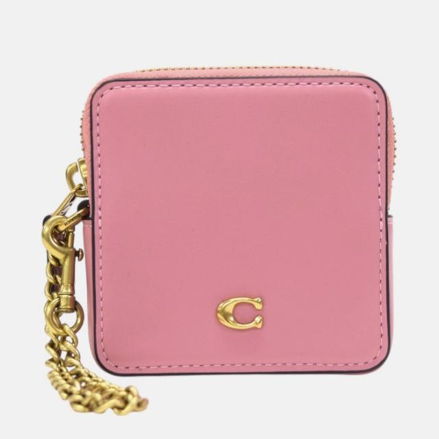 【Aランク】 コーチ COACH スモール チェーン リストレット スムース カーフ レザー CI811G ケース カードケース 小物入れ マルチケース レディース ピンク 正規品 美品 中古 mbi20004 Aランク】 コーチ COACH スモール チェーン リストレット スムース