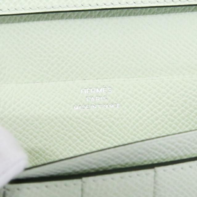 【Nランク】 エルメス HERMES ベアンスフレ エプソン (レザー) SV金具 B刻印 2023年 長財布 二つ折り財布 かぶせ蓋 コンチネンタルウォレット H金具 レディース メンズ ヴェールフィズ (ライトグリーン) 正規品 未使用 展示品 中古 mbi26014_7