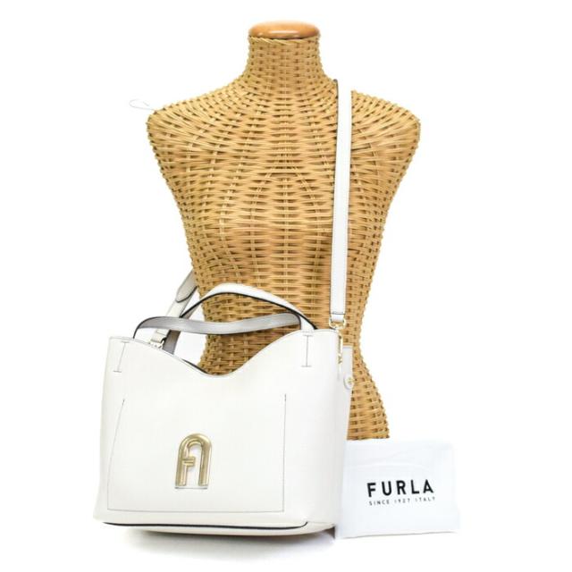【ABランク】 フルラ FURLA プリムラ S レザー アーチロゴ WB00507 ハンドバッグ 手提げかばん 2WAY ショルダーバッグ レディース マルモ (グレー) 正規品 中古 mbj19019