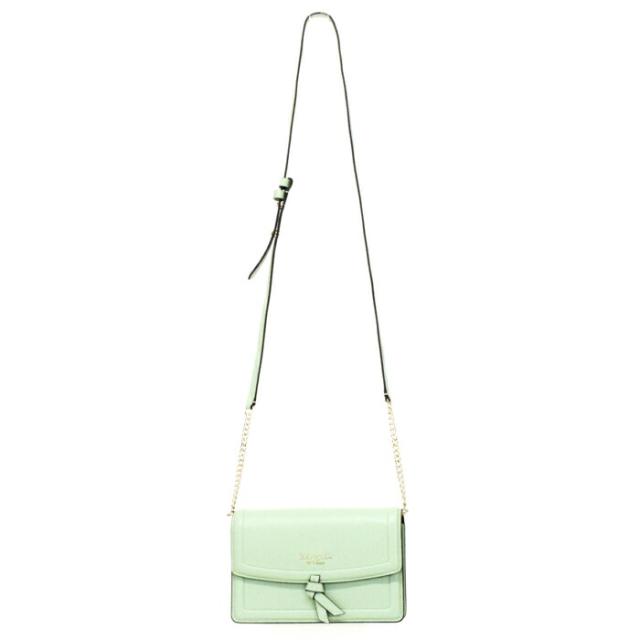 【ABランク】 ケイトスペード Kate Spade ノット フラップ クロスボディ ペブルレザー K6830 スモール ショルダーバッグ チェーンバッグ クロスボディ 斜め掛け レディース グリーン 正規品 中古 mbj19021_1