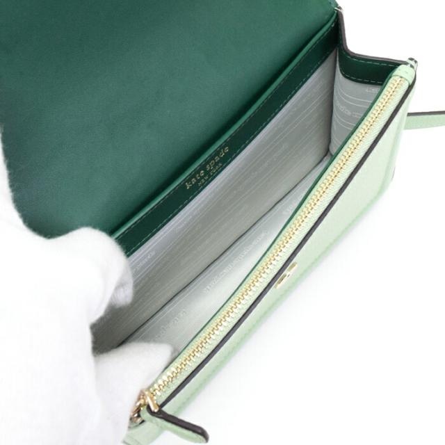 【ABランク】 ケイトスペード Kate Spade ノット フラップ クロスボディ ペブルレザー K6830 スモール ショルダーバッグ チェーンバッグ クロスボディ 斜め掛け レディース グリーン 正規品 中古 mbj19021_10