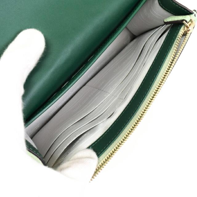 【ABランク】 ケイトスペード Kate Spade ノット フラップ クロスボディ ペブルレザー K6830 スモール ショルダーバッグ チェーンバッグ クロスボディ 斜め掛け レディース グリーン 正規品 中古 mbj19021_12