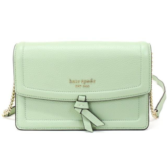 【ABランク】 ケイトスペード Kate Spade ノット フラップ クロスボディ ペブルレザー K6830 スモール ショルダーバッグ チェーンバッグ クロスボディ 斜め掛け レディース グリーン 正規品 中古 mbj19021_3