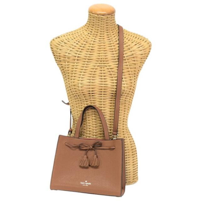 【Aランク】 ケイトスペード Kate Spade ヘイズストリート スモールイソベル レザー PXRU7598 2WAY ショルダー トート ハンドバッグ レディース ブラウン / レッド 正規品 美品 中古 mbj26021