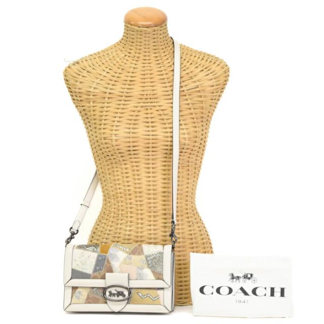【ABランク】 コーチ COACH パッチワーク ライリー レザー / スエード / PVC 66888 ショルダーバッグ 斜め掛け 肩掛け ポシェット ミニバッグ レディース ホワイト / マルチ 正規品 中古 mbk05008