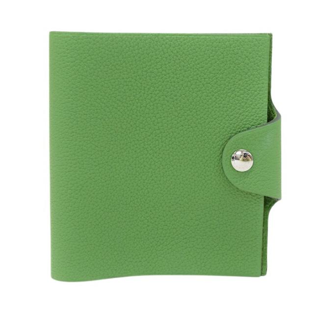 【SAランク】 エルメス HERMES ユリス ミニ トゴ (レザー) SV金具 W刻印 2024年 ノートカバー 手帳カバー ダイアリー レディース メンズ ヴェールユッカ (ライトグリーン) 正規品 極美品 中古 mbk28008