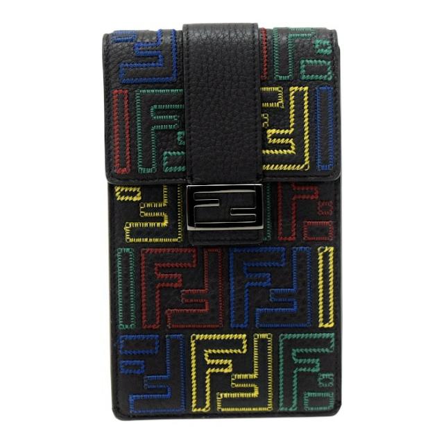 ABランク】 フェンディ FENDI フォンショルダー レザー ズッカ柄