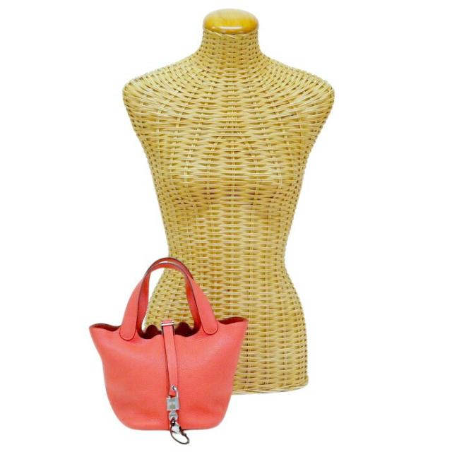【ABランク】 エルメス HERMES ピコタン ロック PM 18 トリヨンクレマンス (レザー) SV金具 C刻印 2018年 ハンドバッグ 手提げかばん トートバッグ レディース ブーゲンビリア (ピンク) 正規品 中古 mbl26009
