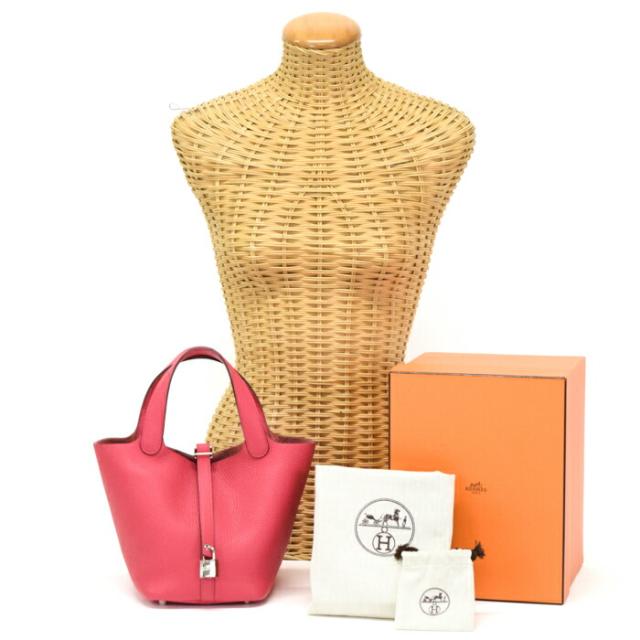 【SAランク】 エルメス HERMES ピコタンロック PM 18 トリヨンクレマンス (レザー) SV金具 X刻印 2016年 ハンドバッグ 手提げかばん ミニ トートバッグ レディース ローズエクストリーム (ピンク) 正規品 極美品 中古 mbl30012