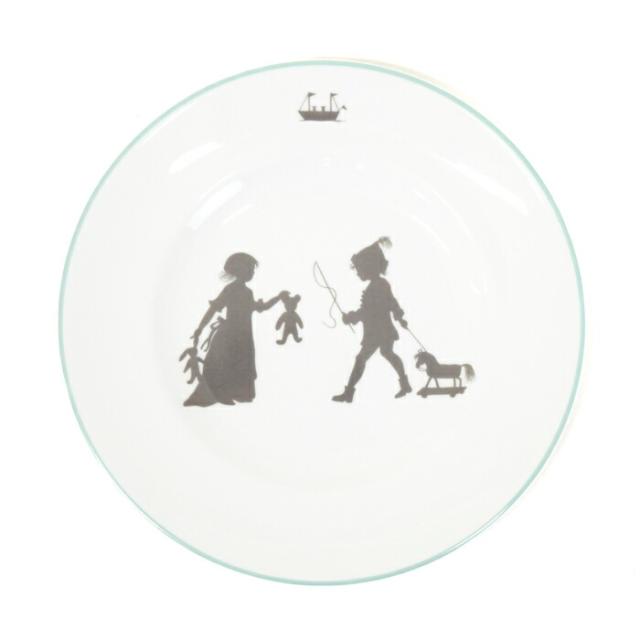 【Aランク】 エルメス HERMES デザートプレート 陶器 silhouettes プレート 皿 食器 インテリア レディース メンズ ホワイト 正規品 美品 中古 mbl30020
