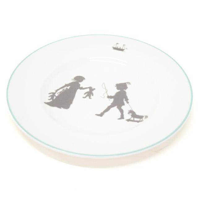 【Aランク】 エルメス HERMES デザートプレート 陶器 silhouettes プレート 皿 食器 インテリア レディース メンズ ホワイト 正規品 美品 中古 mbl30020