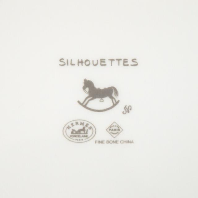 【Aランク】 エルメス HERMES デザートプレート 陶器 silhouettes プレート 皿 食器 インテリア レディース メンズ ホワイト 正規品 美品 中古 mbl30020
