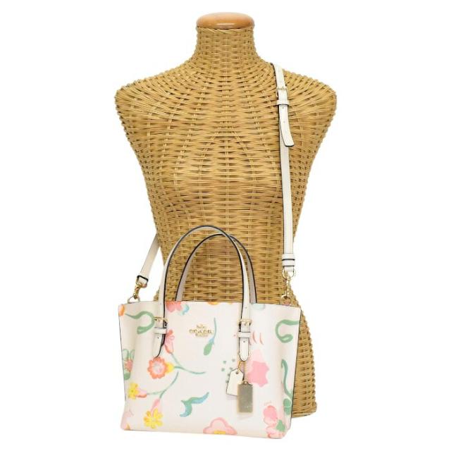【ABランク】 コーチ COACH モリートート 25 プリンテッドコーテッドキャンバス / レザー ドリーミー ランド フローラル プリント C8217 トート 2WAY 肩掛け チョーク (アイボリー / マルチ) 正規品 中古 mbm28001
